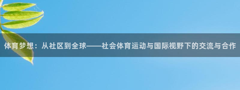 678体育官网下载：体育梦想：从社区到全球——社会体育运动与国际视野下的交流与合作
